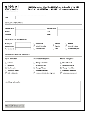 Consulting Service Interest Form