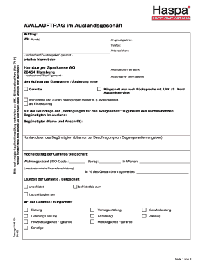 Avalauftrag im Auslandsgeschäft