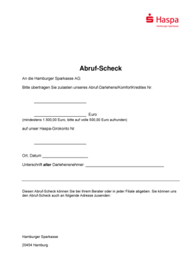Abruf-Scheck