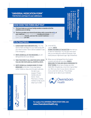 Universal Medication Form
