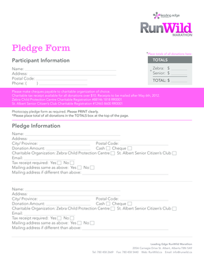 Charitable Donation Pledge Form