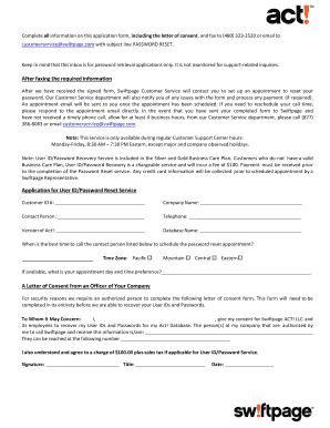 Act User ID Password Reset Service