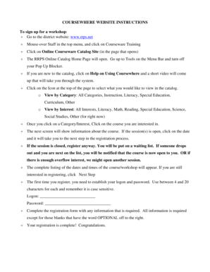 Courseware Training Registration Instructions