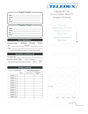 Telephone Faceplate Worksheet