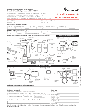 Fenwal Adverse Donation Reaction Report