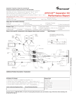 Fenwal Amicus PAS Performance Report