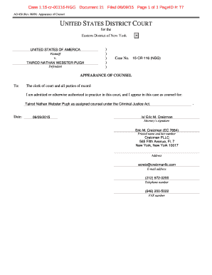 Appearance of Counsel