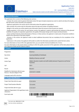 Erasmus+ Higher Education Mobility Application Form