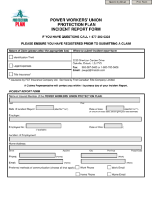 Power Workers' Union Incident Report Form