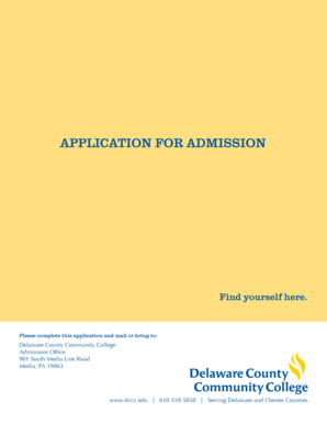 Delaware County Community College Application for Admission