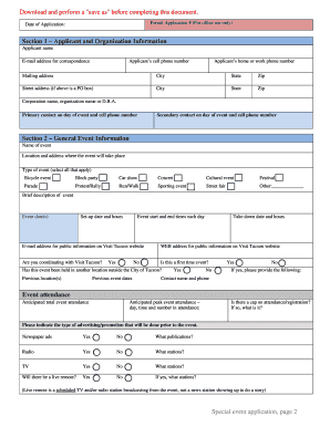 Tucson Special Event Application