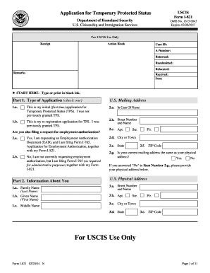 Application for Temporary Protected Status