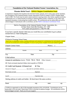 FNSNA Disaster Relief Fund Contribution Form