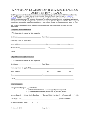 Miscellaneous document - APPLICATION TO PERFORM MISCELLANEOUS - epchc
