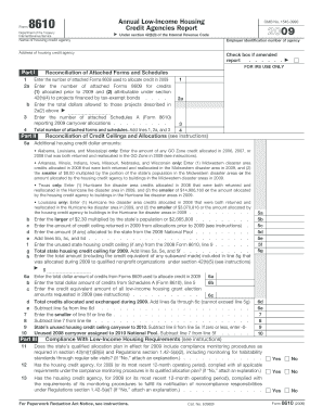 Form 8610 Annual Credit Agreements Report