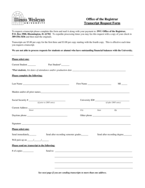 Transcript Request Form