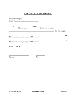 Certificate of Service