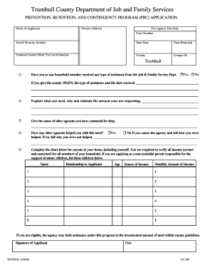 Trumbull County PRC Application