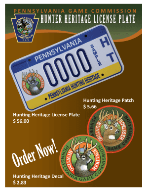 Pennsylvania Hunting Heritage License Plate Application