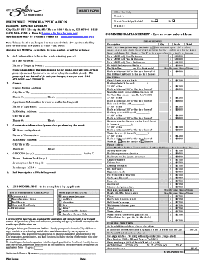 Plumbing Permit Application