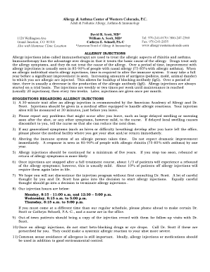 Allergy Injections Informed Consent Form