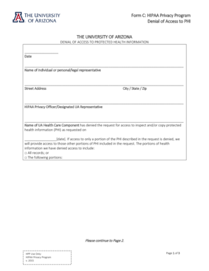 HIPAA Privacy Program Denial of Access to PHI
