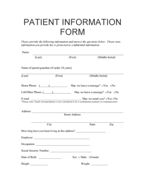 Patient Information Form