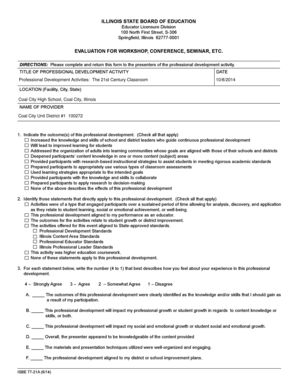 Illinois Educator Professional Development Evaluation Form