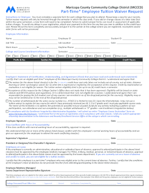 Maricopa County Part-Time Employee Tuition Waiver Request