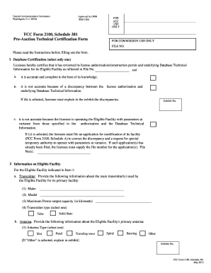 FCC Form 2100 Schedule 381 Pre-Auction Technical Certification