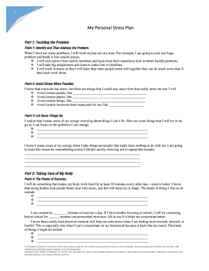 Personal Stress Management Plan