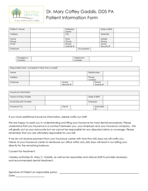 New Patient Information Form