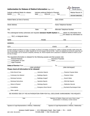 Authorization for Release of Medical Information