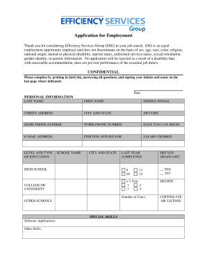 Application for Employment