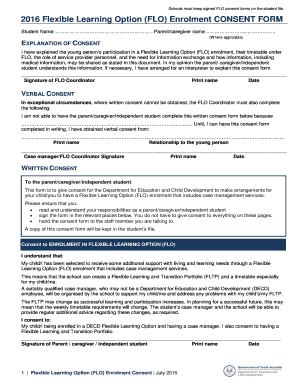 Flexible Learning Option Enrolment Consent Form