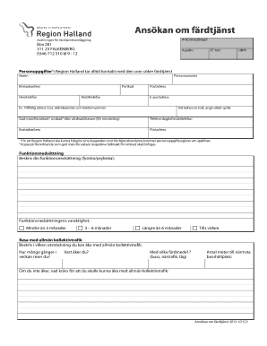 Swedish Transport Service Application Form