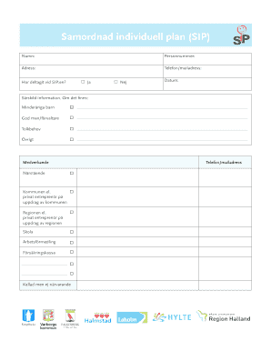 Samordnad Individuell Plan (SIP) Form
