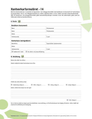 Hantverkarformuläret 14 Agreement
