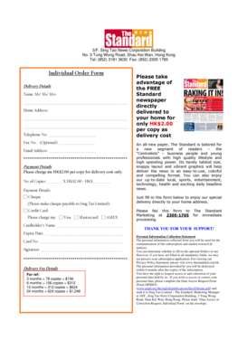 The Standard Newspaper Subscription Form