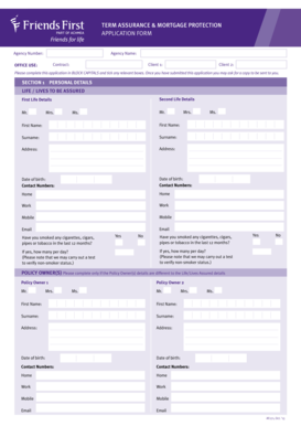 Term Assurance & Mortgage Protection Application Form