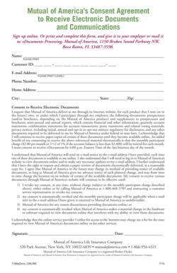 Mutual of America Consent Agreement for Electronic Documents