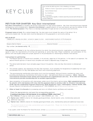 Key Club Petition to Charter