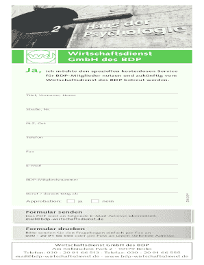 Formular für BDP-Mitglieder