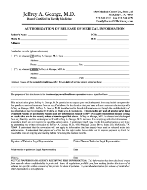 Authorization of Release of Medical Information
