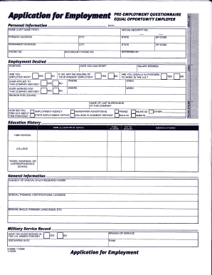 Employment Application Form