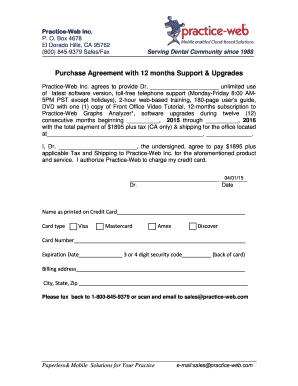 Practice-Web Dental Software Purchase Agreement