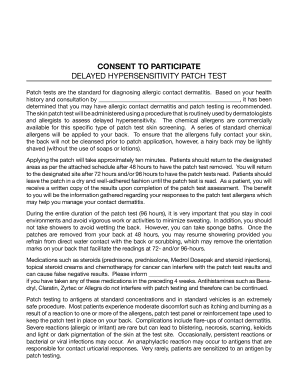 Consent to Participate in Delayed Hypersensitivity Patch Test