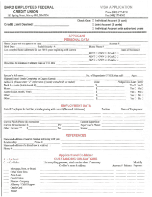 Bard Employees Federal Visa Application