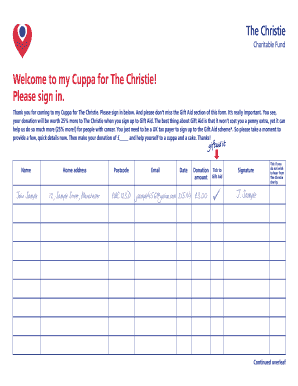 The Christie Gift Aid Donation Form