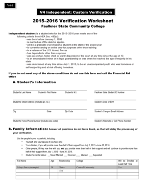 V4 Independent Verification Form